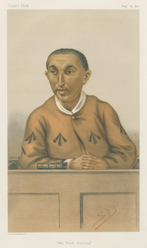 Ein Mann in weißem Hemd und dunkler Hose sitzt an einem Tisch mit gefalteten Händen, ernst dreinschauend, mit dem Text "Die Rasenbetrüger" unten.