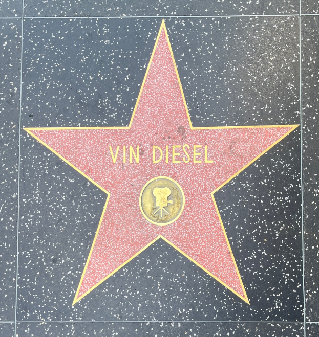 Stern auf dem Hollywood Walk of Fame mit 'Vin Diesel' eingraviert.