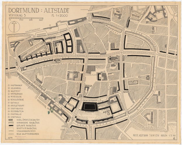 Detailierte alte Karte von Dortmund, Deutschland, mit Textanmerkungen, die das Stadtlayout zeigen.