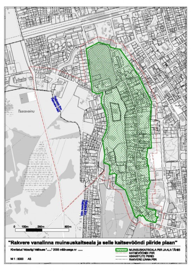 Ein Plakat mit einer Stadtkarte, auf der ein zentraler grüner Bereich hervorgehoben ist, und Textdetails zu Straßen, Parks und Sehenswürdigkeiten.